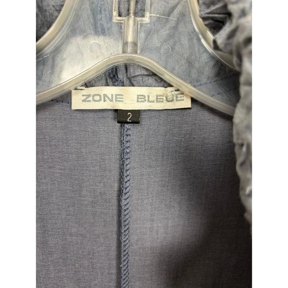 New Zone Bleue Paris Jacket Avant Garde Sz T2 (M EU 38/US 6) Blue Lagenlook 1988 - Picture 5 of 6